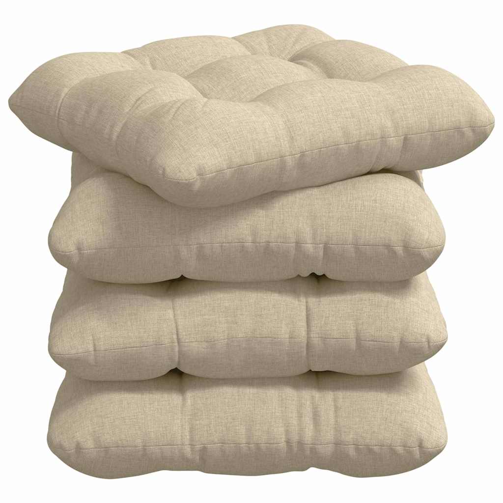 Μαξιλάρια καθισμάτων 4 pcs Κρεμ 40 x 40 x 12 εκ. ύφασμα