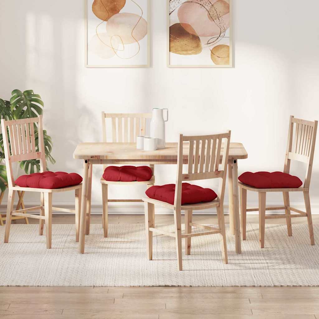 Μαξιλάρια καθισμάτων 4 pcs Κόκκινο 40 x 40 x 12 εκ. ύφασμα