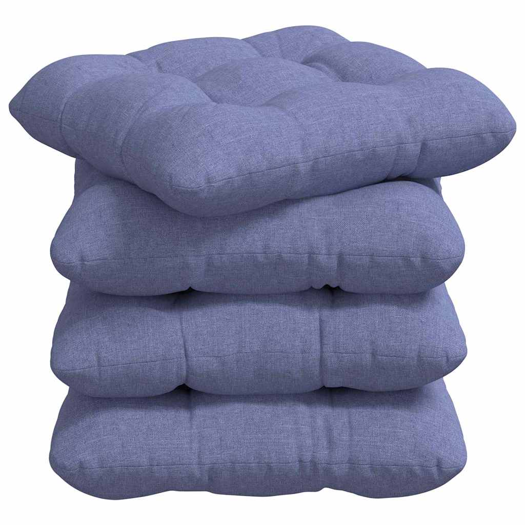 Μαξιλάρια καθισμάτων 4 pcs Μπλε τζην 40 x 40 x 12 εκ. ύφασμα