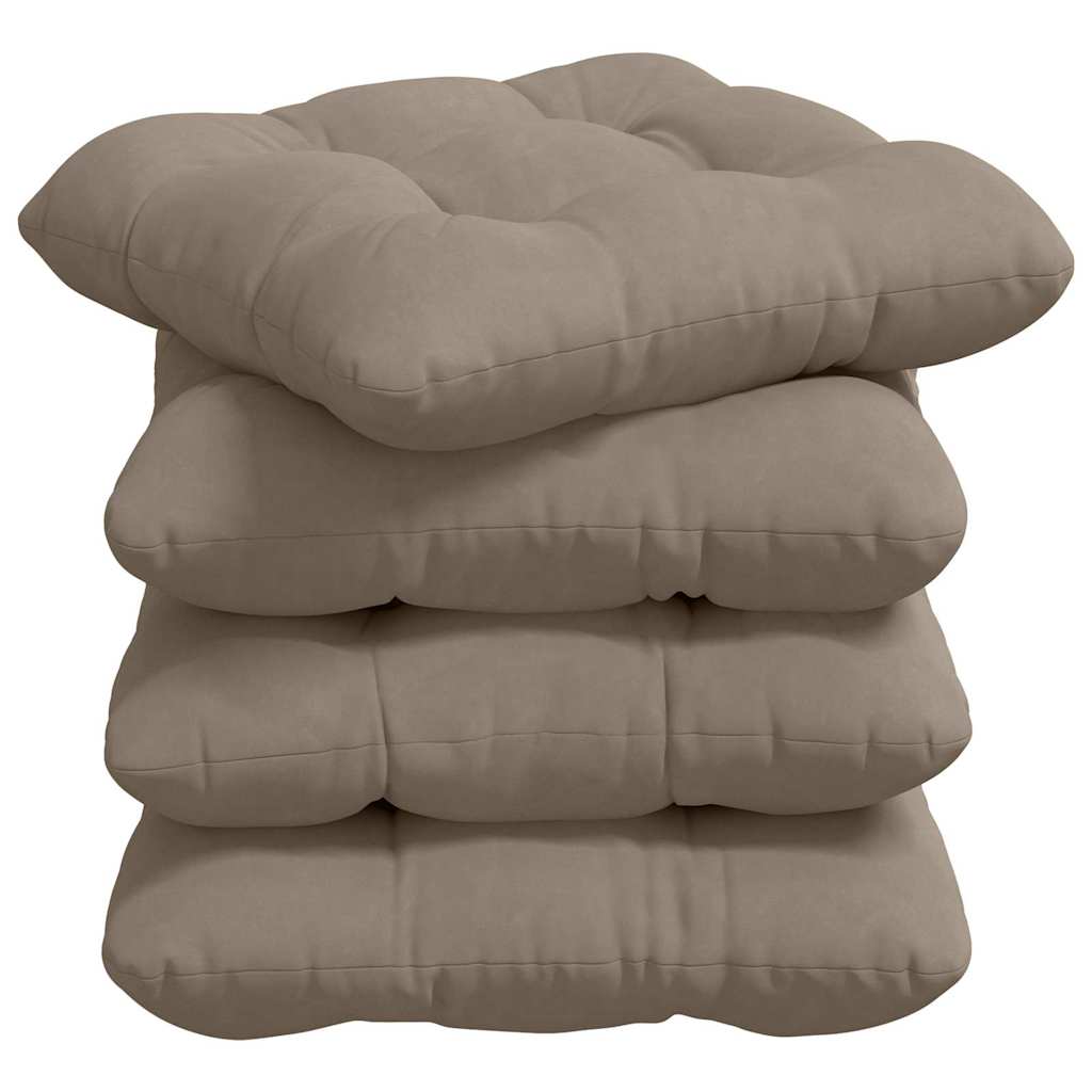 Μαξιλάρια καθισμάτων 4 pcs Taupe 40 x 40 cm Ύφασμα Μικροΐνας
