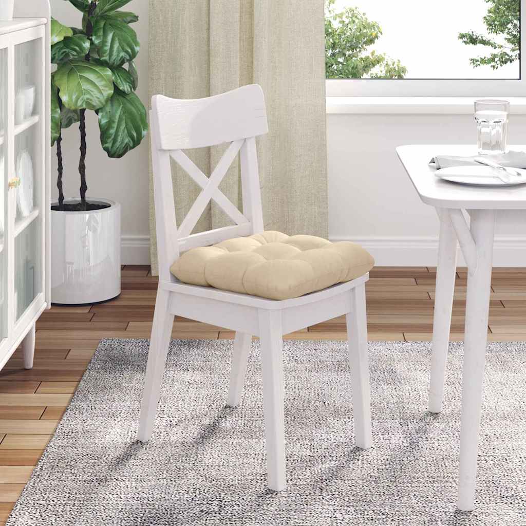 Μαξιλάρια καθισμάτων 4 pcs Κρεμ 40 x 40 cm Ύφασμα Μικροΐνας