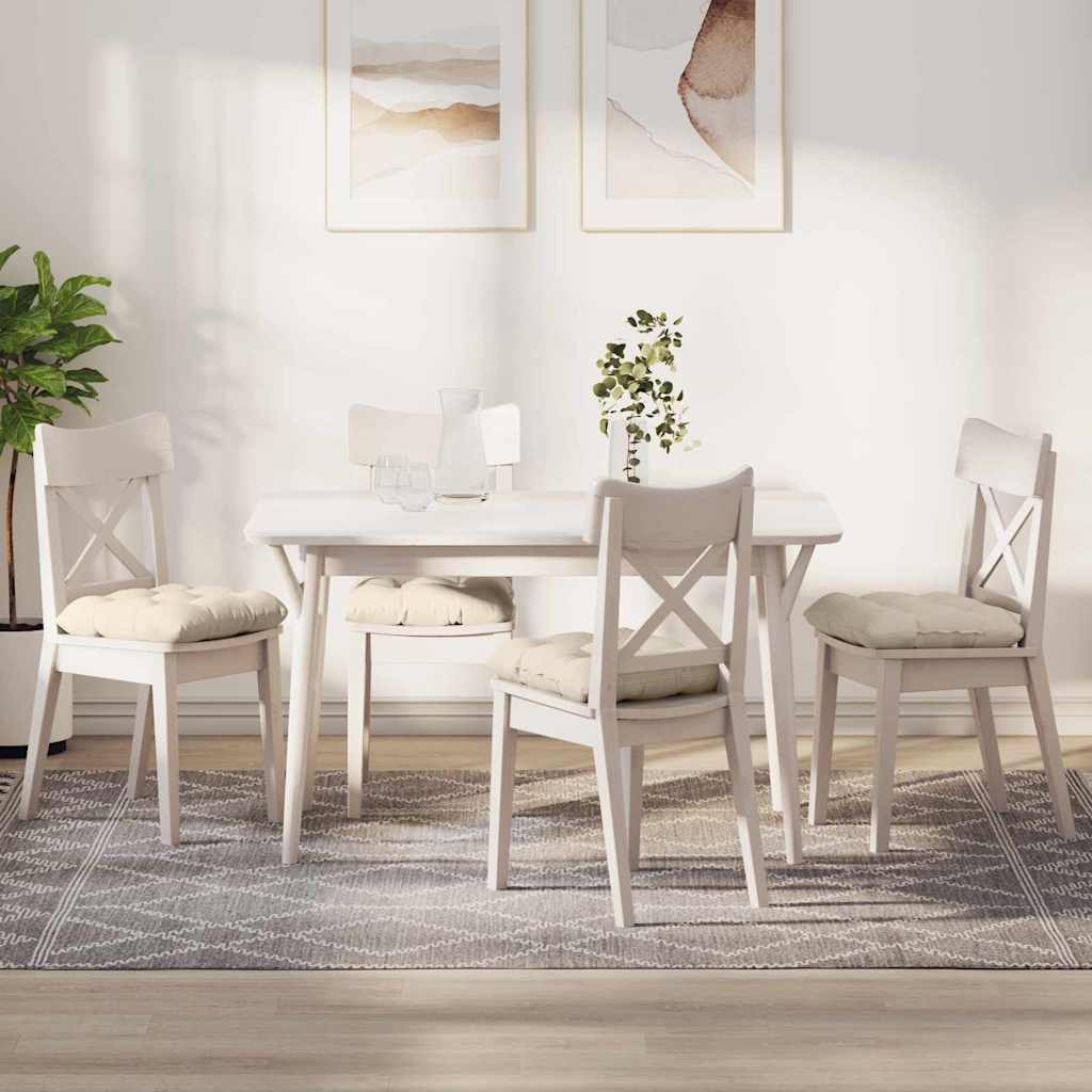 Μαξιλάρια καθισμάτων 4 pcs Κρεμ 40 x 40 cm Υφασμάτινο Κορντουρά