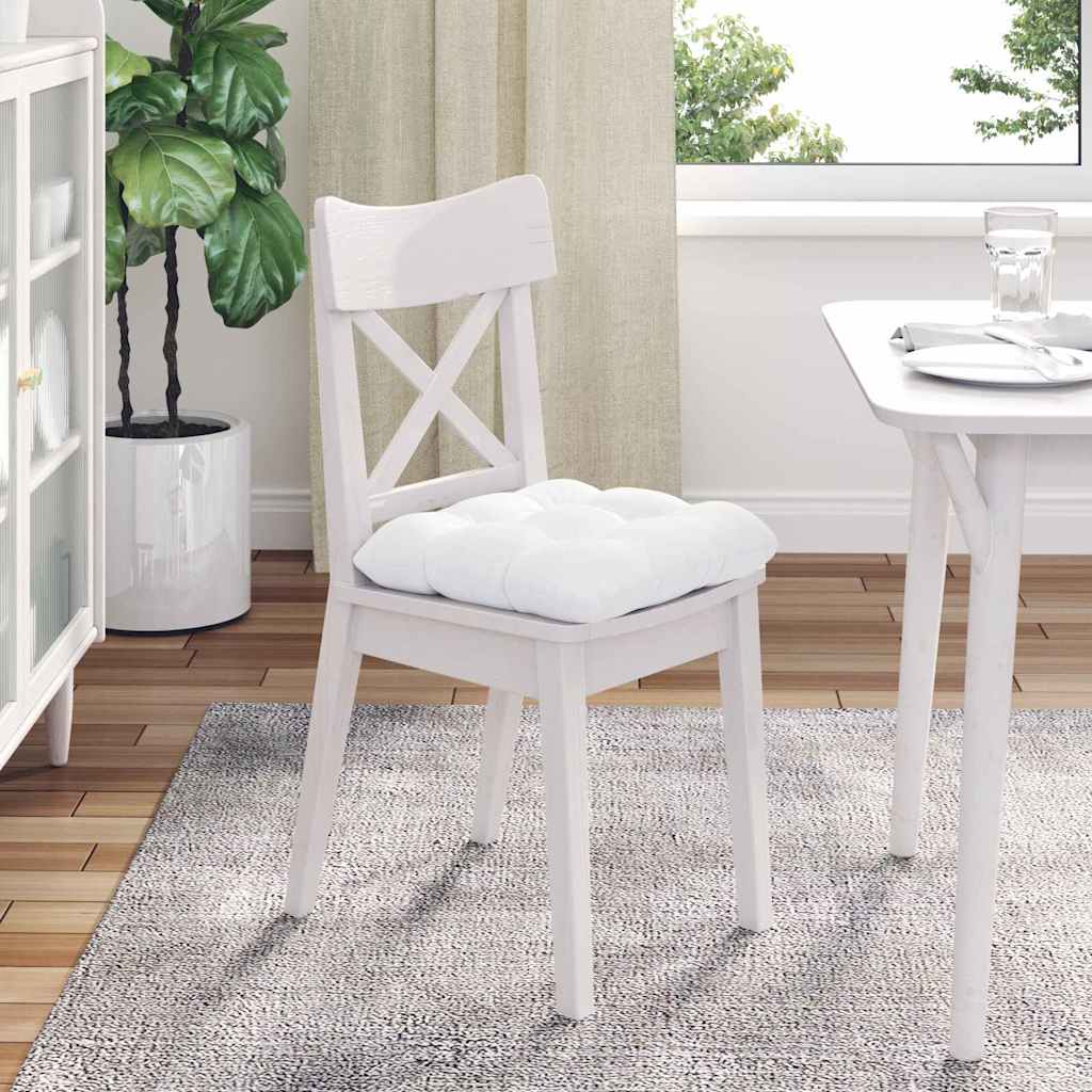 Μαξιλάρια καθισμάτων 4 pcs Λευκό 45 x 45 x 12 εκ. ύφασμα