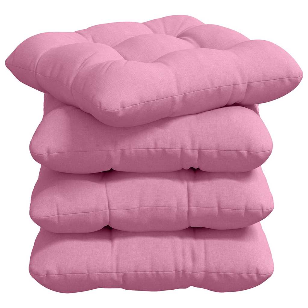 Μαξιλάρια καθισμάτων 4 pcs Ροζ 45 x 45 x 12 εκ. ύφασμα - Pakobazaar