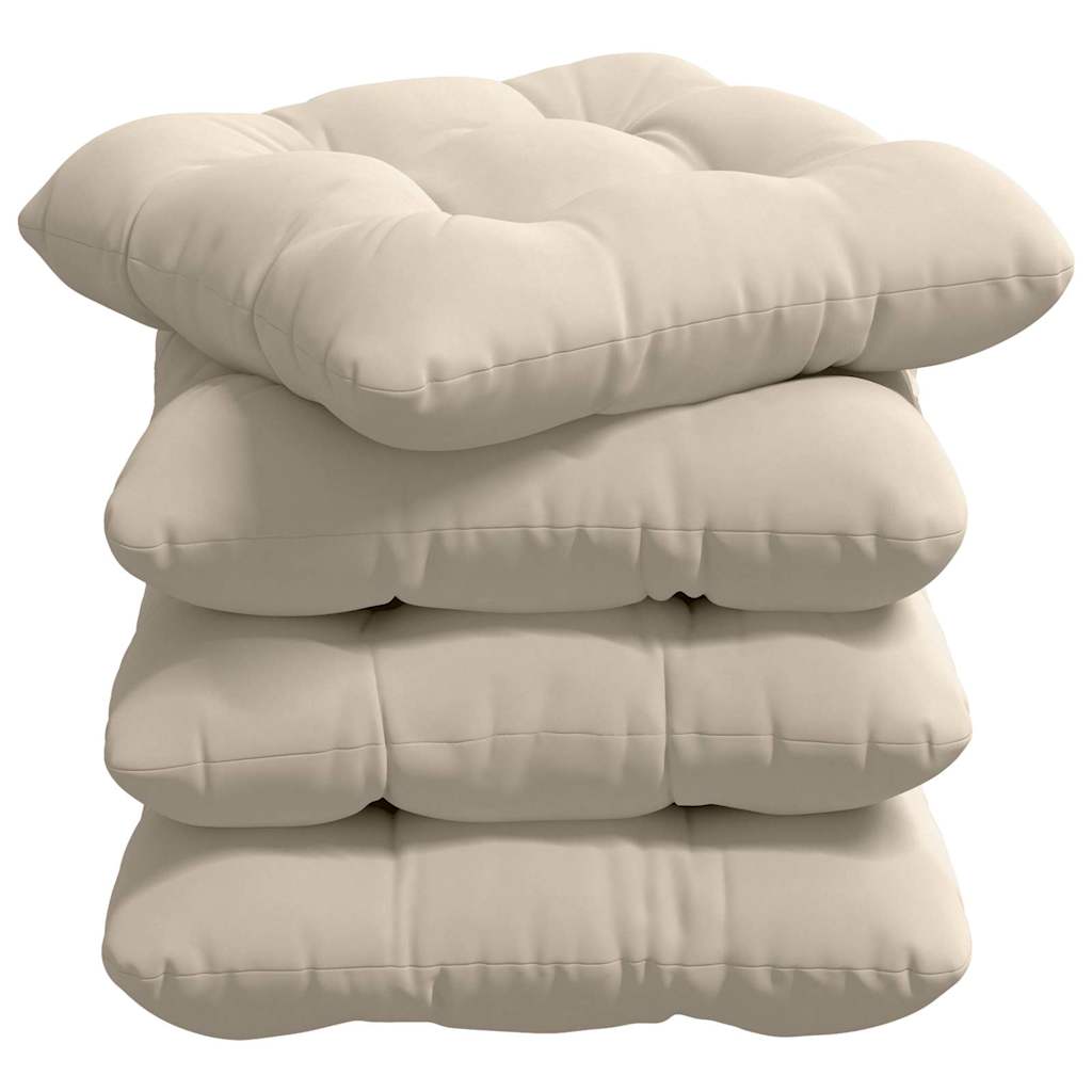 Μαξιλάρια καθισμάτων 4 pcs Μπεζ 45 x 45 cm Ύφασμα Μικροΐνας