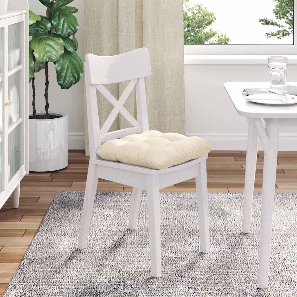 Μαξιλάρια καθισμάτων 4 pcs Κρεμ 45 x 45 cm Υφασμάτινο Κορντουρά