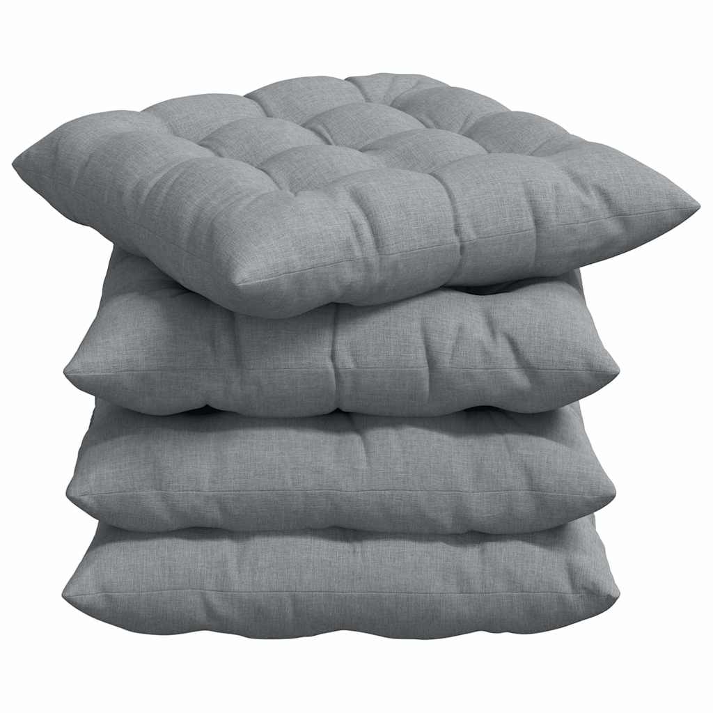 Μαξιλάρια καθισμάτων 4 pcs Ανοιχτό γκρι 40 x 40 x 6 cm ύφασμα - Pakobazaar