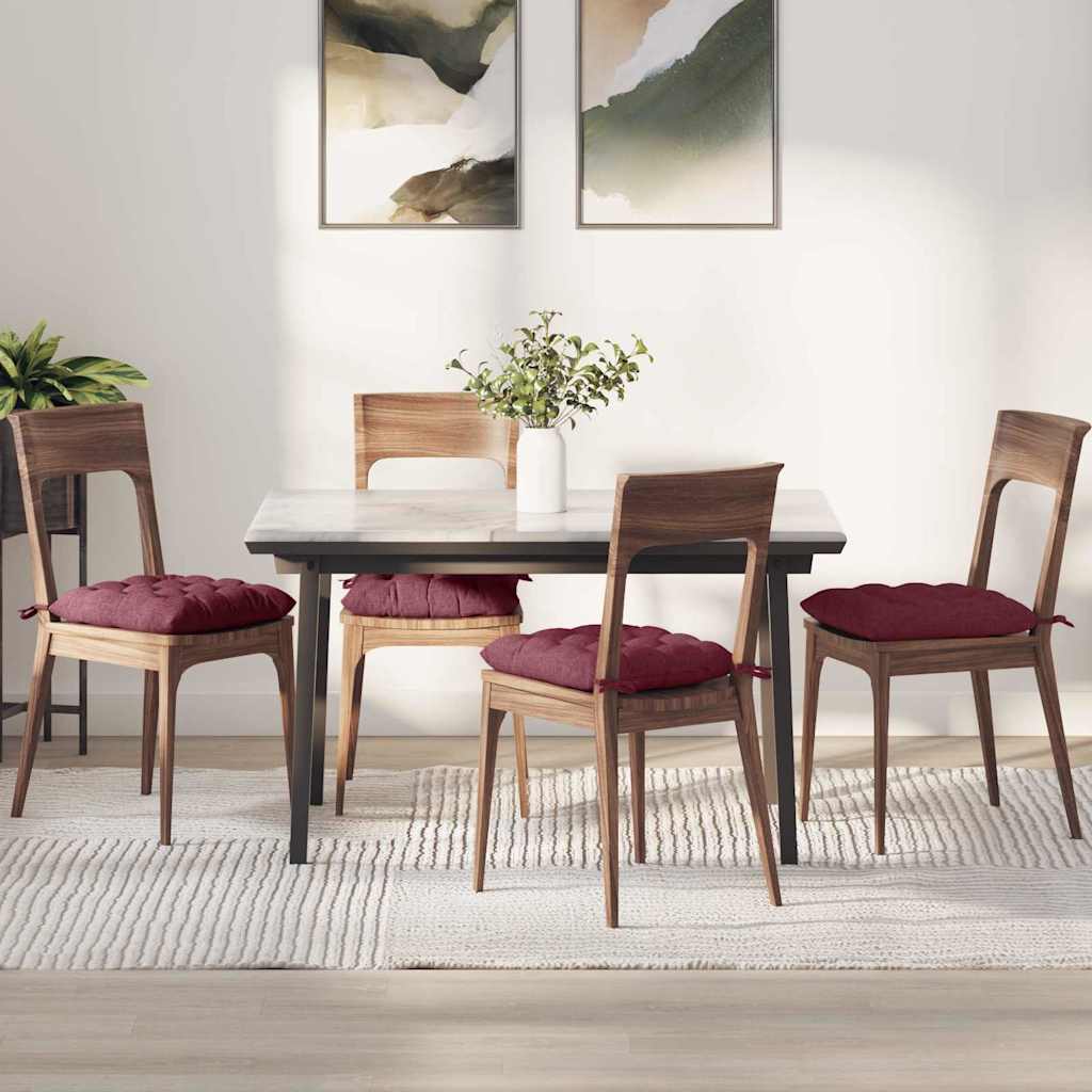 Μαξιλάρια καθισμάτων 4 pcs Κόκκινο 40 x 40 x 6 cm ύφασμα - Pakobazaar