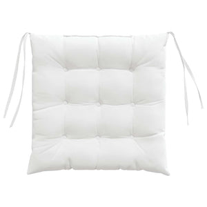 Μαξιλάρια καθισμάτων 4 pcs Λευκό 40 x 40 x 6 cm ύφασμα - Pakobazaar