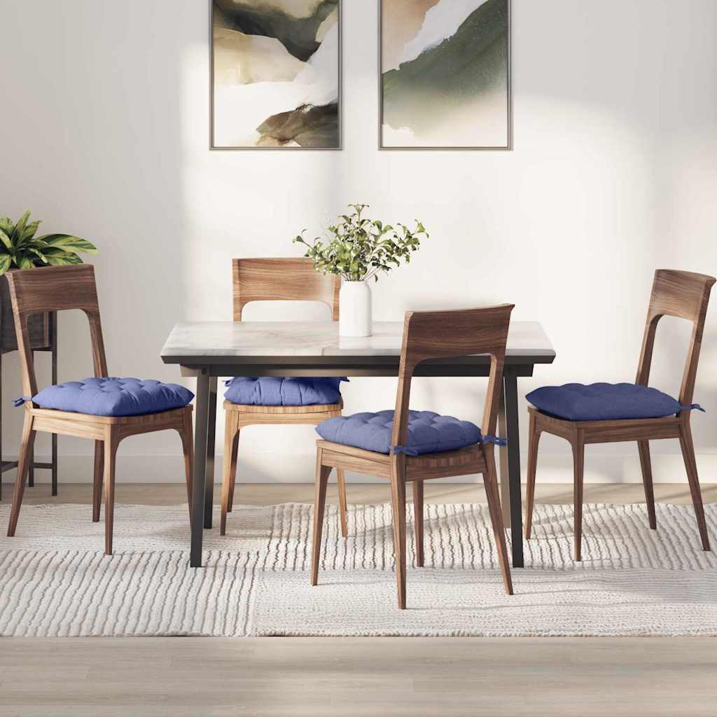 Μαξιλάρια καθισμάτων 4 pcs Μπλε τζην 40 x 40 x 6 cm ύφασμα - Pakobazaar