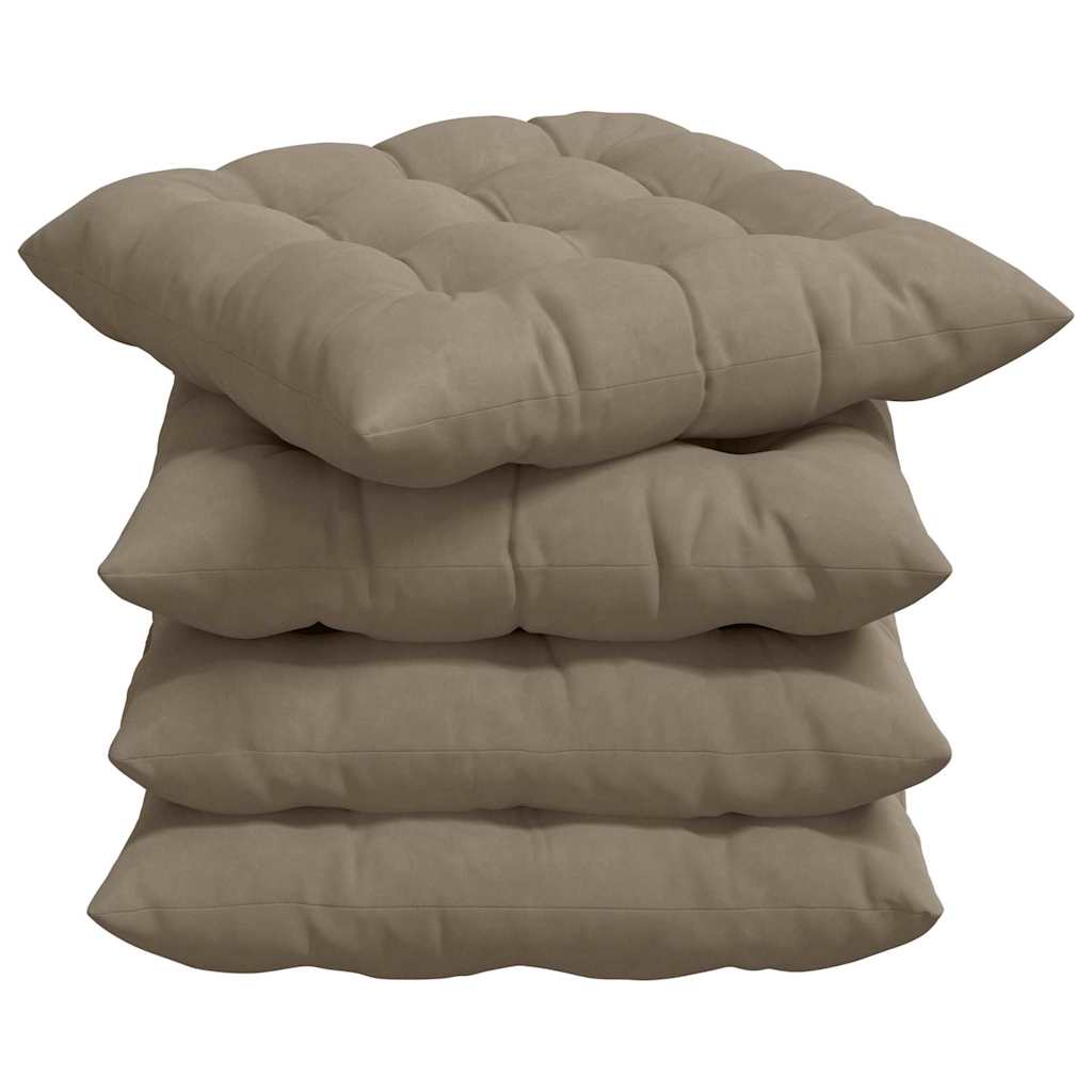 Μαξιλάρια καθισμάτων 4 pcs Taupe 40 x 40 x 6 cm Μικροΐνες