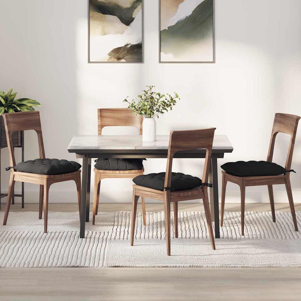 Μαξιλάρια καθισμάτων 4 pcs Μαύρο 40 x 40 x 6 cm Μικροΐνες