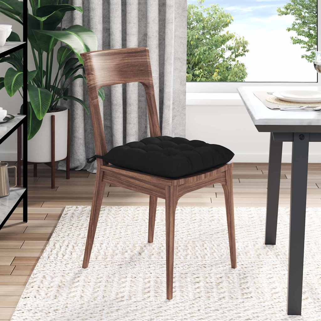 Μαξιλάρια καθισμάτων 4 pcs Μαύρο 40 x 40 x 6 cm Μικροΐνες