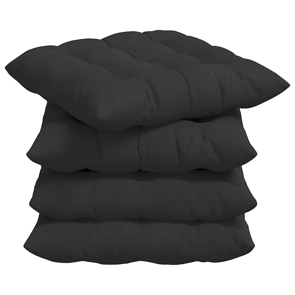 Μαξιλάρια καθισμάτων 4 pcs Μαύρο 40 x 40 x 6 cm Μικροΐνες