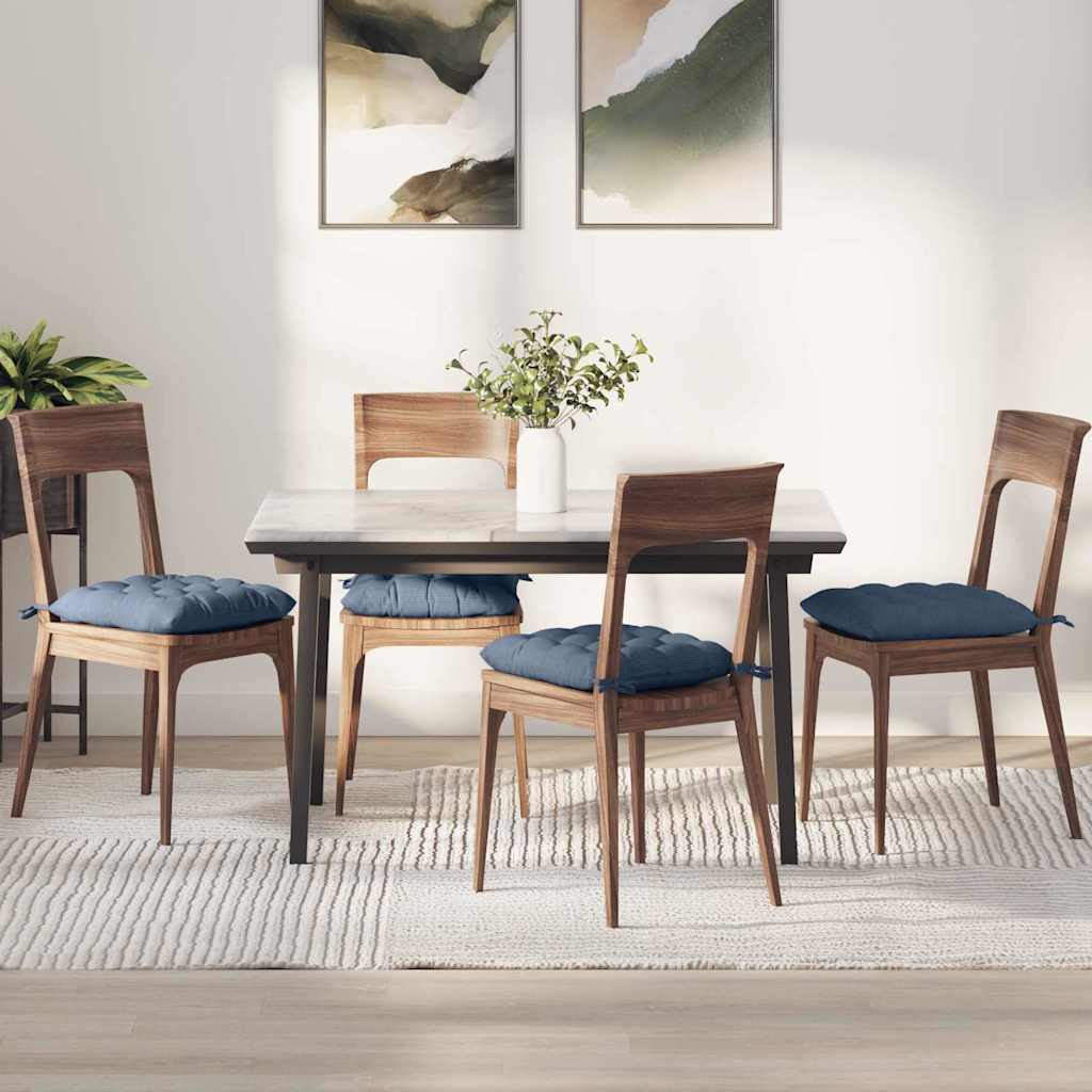 Μαξιλάρια καθισμάτων 4 pcs Υφασμάτινο Κορντουρά Μπλε