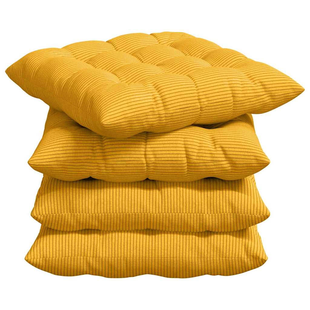 Μαξιλάρια καθισμάτων 4 pcs Απαλό Κίτρινο 40 x 40 x 6 cm