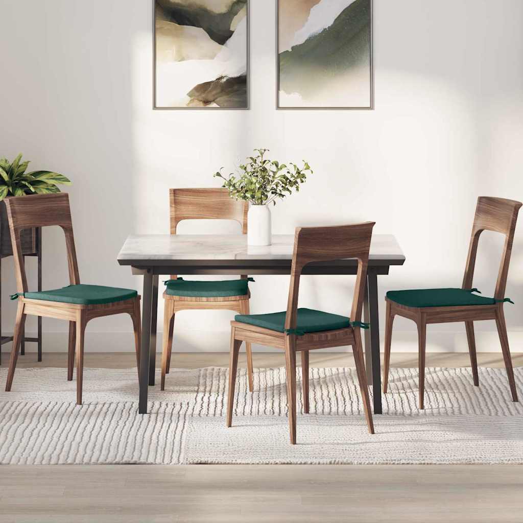 Μαξιλάρια καθισμάτων 4 pcs Σκούρο Πράσινο 40 x 40 x 3 cm ύφασμα - Pakobazaar