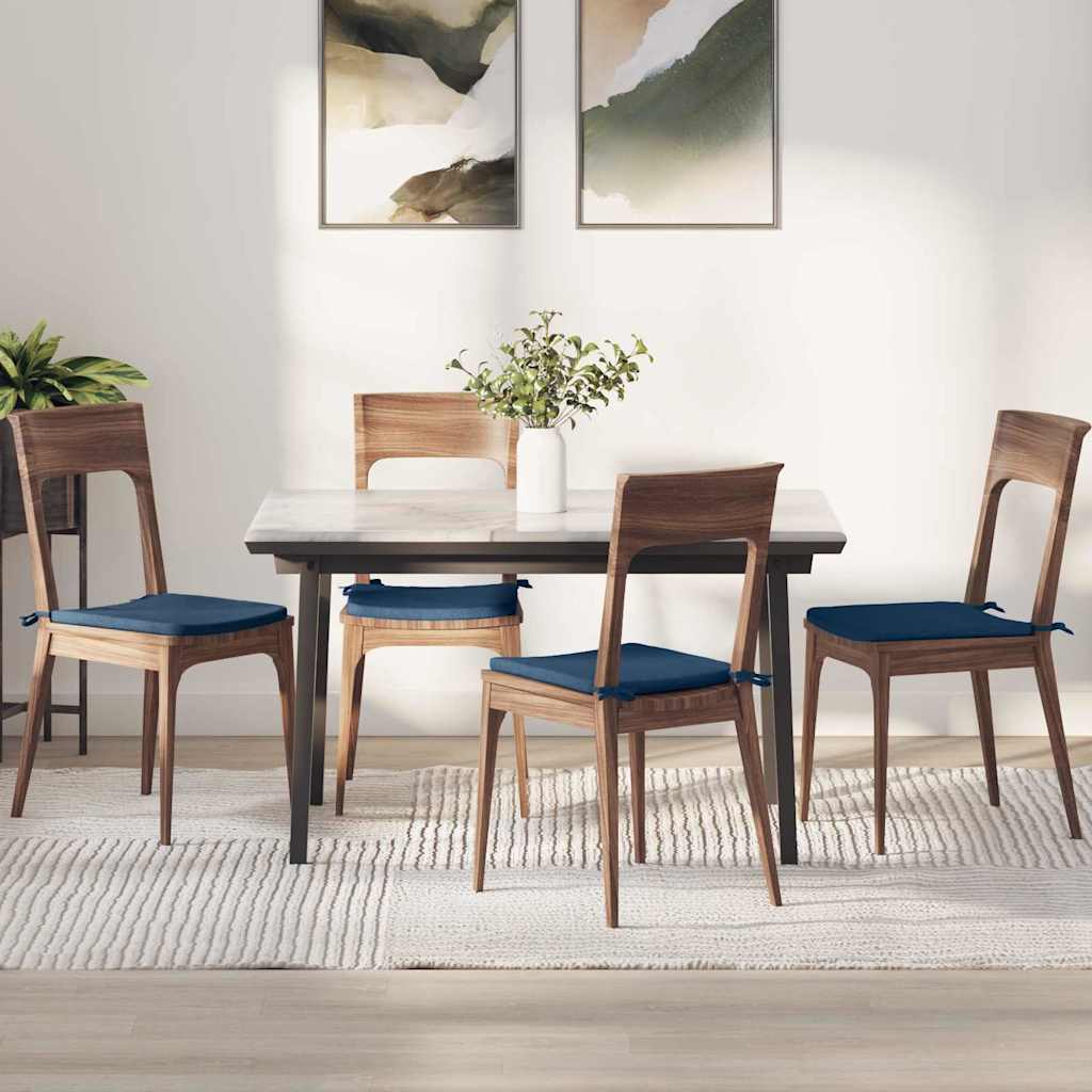 Μαξιλάρια καθισμάτων 4 pcs Μπλε 40 x 40 x 3 cm ύφασμα