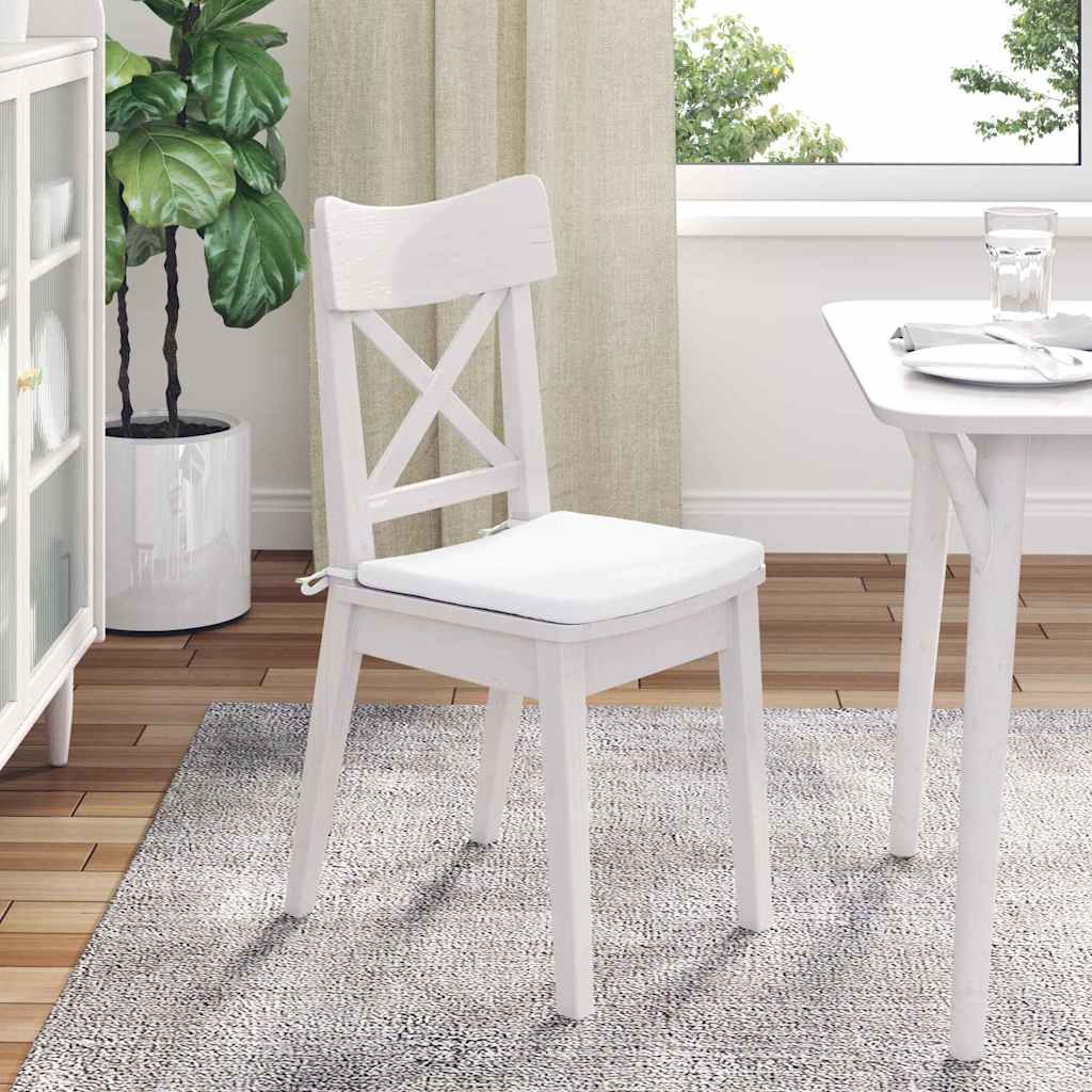 Μαξιλάρια καθισμάτων 4 pcs Λευκό 40 x 40 x 3 cm ύφασμα - Pakobazaar
