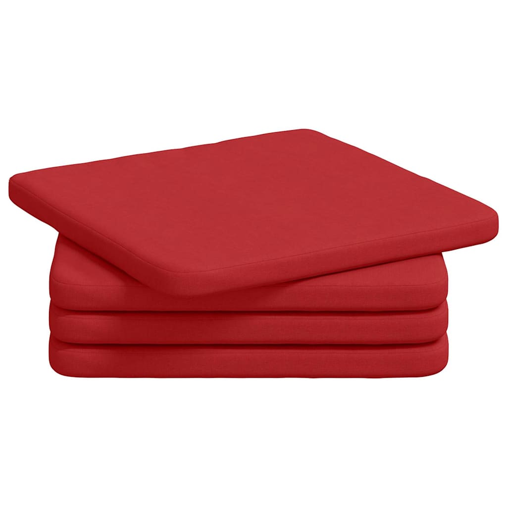 Μαξιλάρια καθισμάτων 4 pcs Κόκκινο 40 x 40 x 3 cm ύφασμα - Pakobazaar