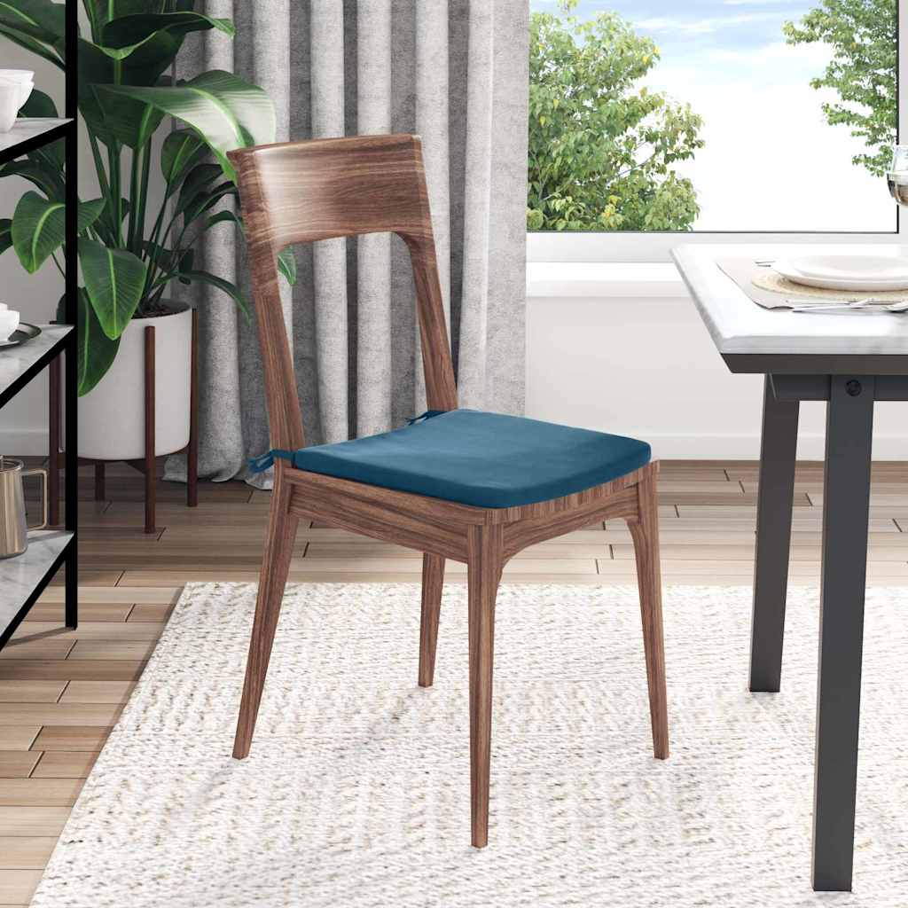 Μαξιλάρια καθισμάτων 4 pcs Μπλε 40 x 40 x 3 cm Βελούδο