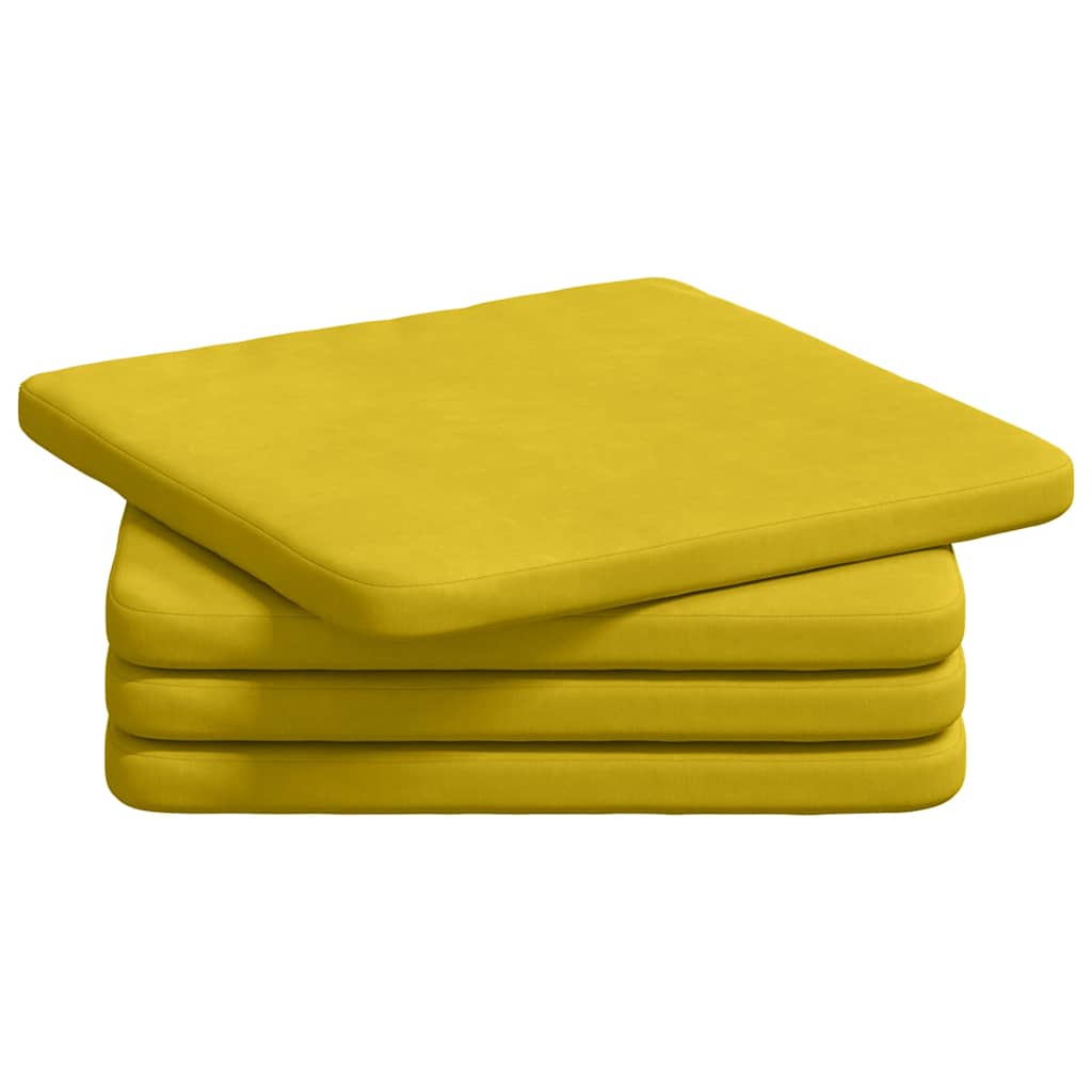 Μαξιλάρια καθισμάτων 4 pcs Κίτρινο 40 x 40 x 3 cm Βελούδο