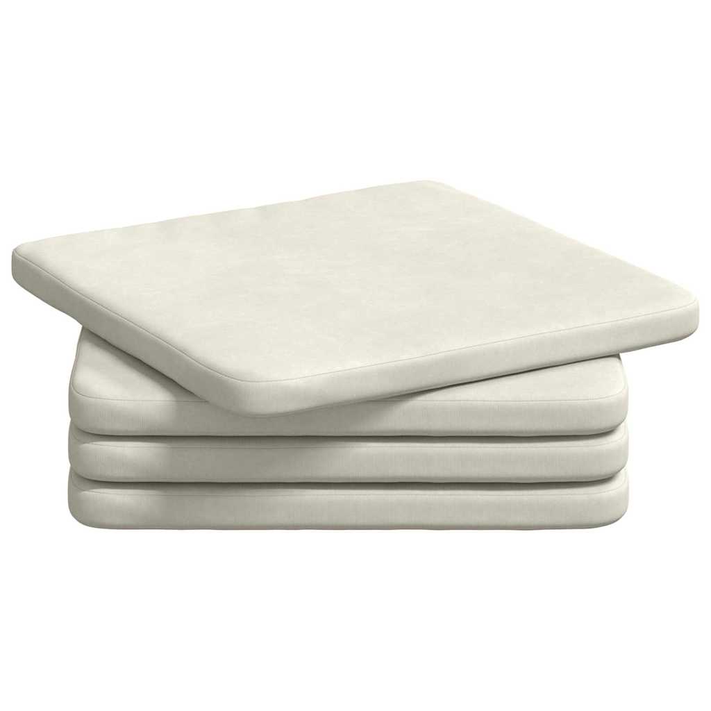 Μαξιλάρια καθισμάτων 4 pcs Κρεμ 40 x 40 x 3 cm Βελούδο