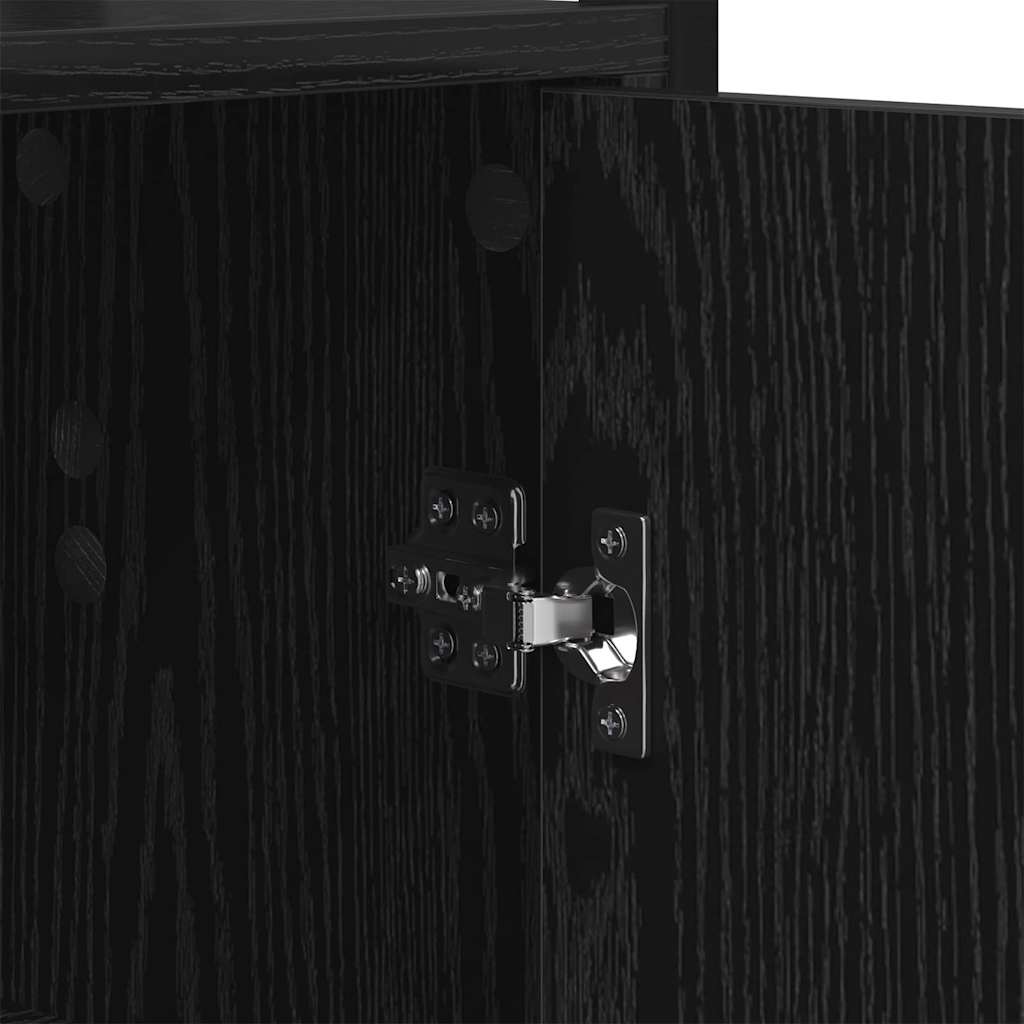 Βιβλιοθήκη Μαύρη Οξυά 60 x 24 x 161 εκ Επεξεργασμένο ξύλο - Pakobazaar