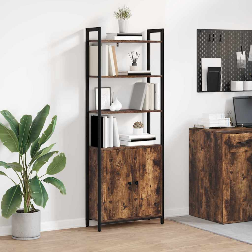 Βιβλιοθήκη Καπνιστό Δρύς 60 x 24 x 161 εκ Επεξεργασμένο ξύλο - Pakobazaar