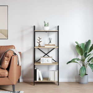 Ράφι Βιβλίων 4 επίπεδα 56 x 34 x 133,5 εκ Επεξεργασμένο Ξύλο
