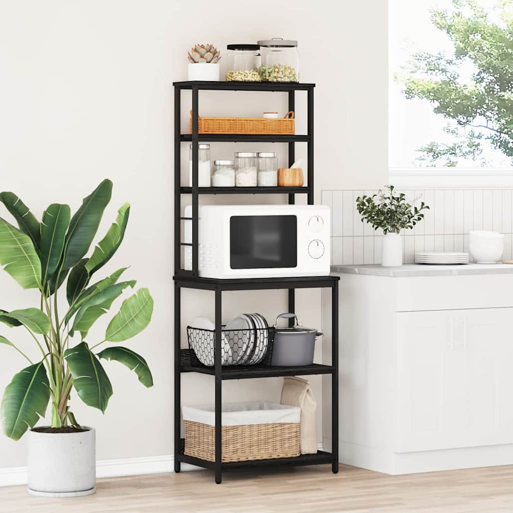 Ράφι Κουζίνας Μαύρη Οξυά 60 x 40 x 168 εκ Επεξεργασμένο ξύλο - Pakobazaar