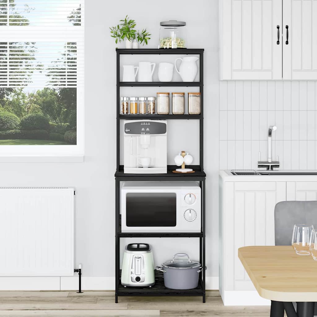 Ράφι Κουζίνας Μαύρη Οξυά 60 x 40 x 168 εκ Επεξεργασμένο ξύλο - Pakobazaar