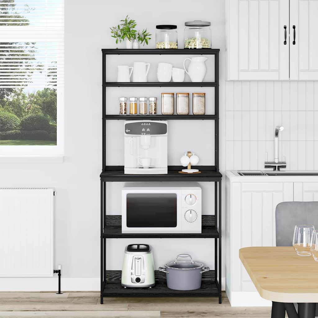 Ράφι Κουζίνας Μαύρη Οξυά 80 x 40 x 168 εκ Επεξεργασμένο ξύλο - Pakobazaar