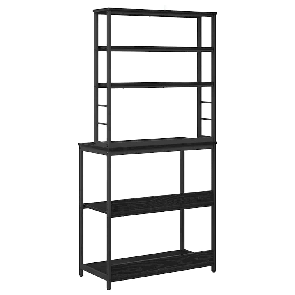 Ράφι Κουζίνας Μαύρη Οξυά 80 x 40 x 168 εκ Επεξεργασμένο ξύλο - Pakobazaar