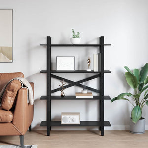 Ράφι Βιβλίων 4 επιπέδων 100 x 33,5 x 140 εκ Επεξεργασμένο Ξύλο