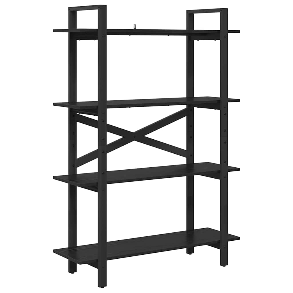 Ράφι Βιβλίων Μαύρη Οξυά 100 x 33,5 x 140 εκ Επεξεργασμένο ξύλο