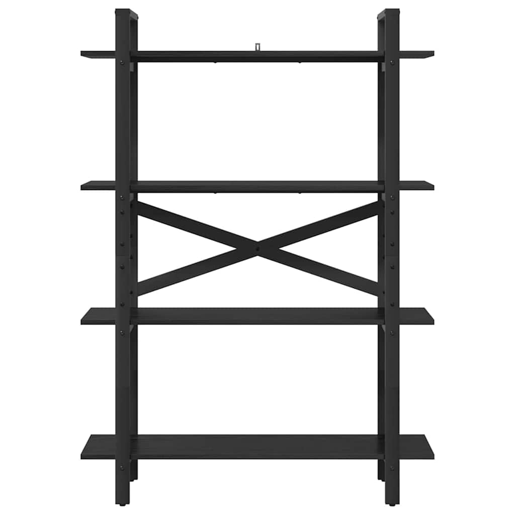 Ράφι Βιβλίων Μαύρη Οξυά 100 x 33,5 x 140 εκ Επεξεργασμένο ξύλο