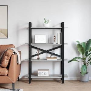 Ράφι Βιβλίων 4 επιπέδων 100 x 33,5 x 140 εκ Επεξεργασμένο Ξύλο