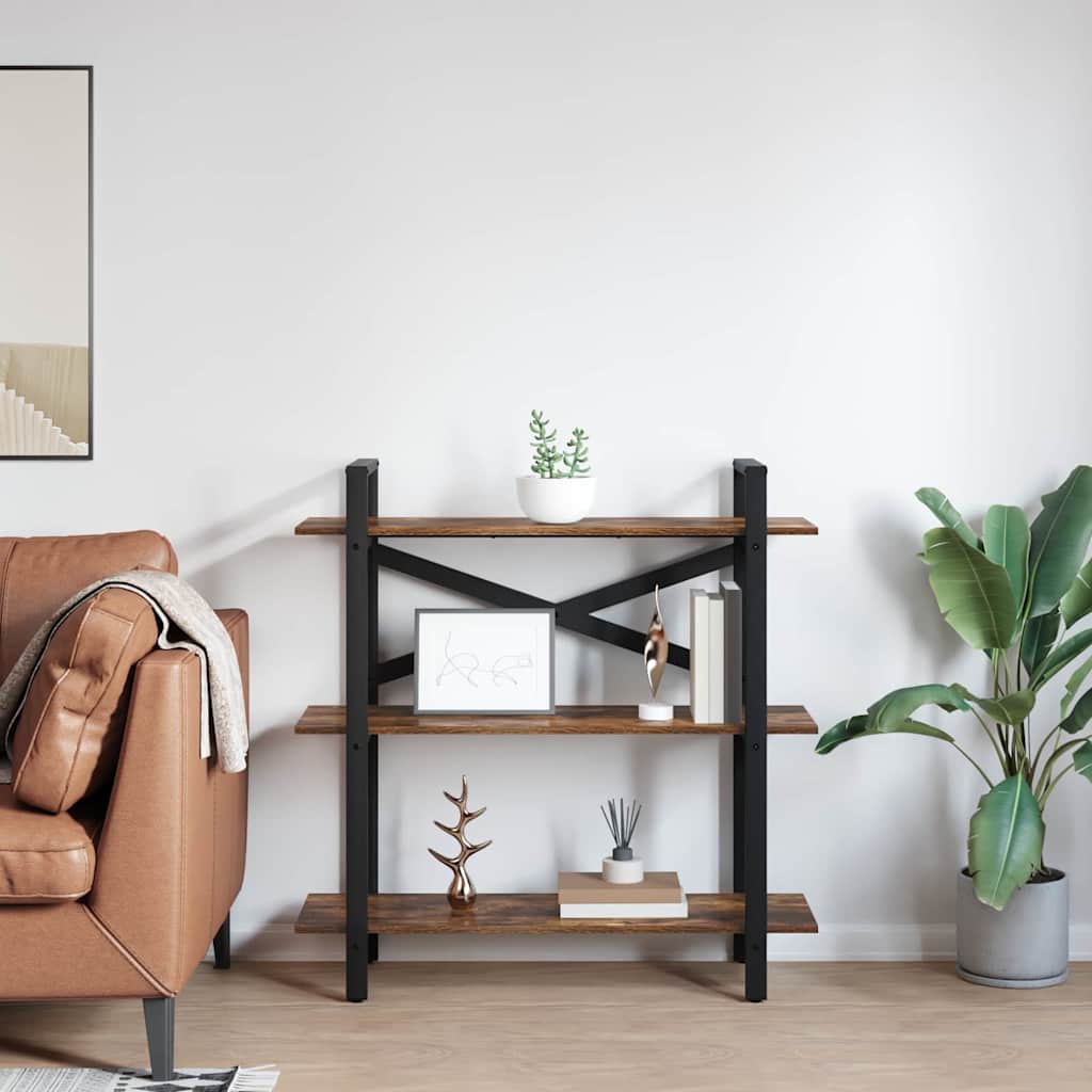 Ράφι Βιβλίων Καπνιστό Δρύς 100 x 33,5 x 102 εκ