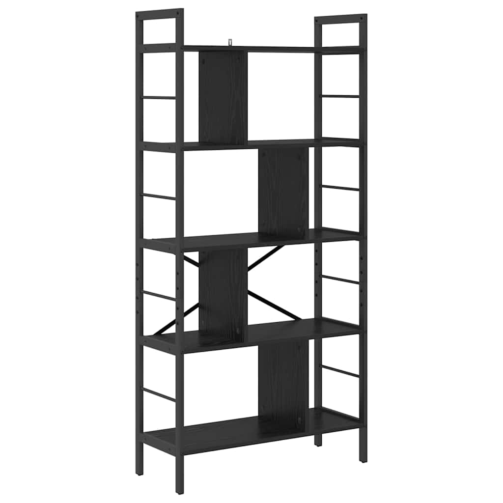 Ράφι Βιβλίων Μαύρη Οξυά 75 x 30 x 156 εκ. Επεξεργασμένο ξύλο