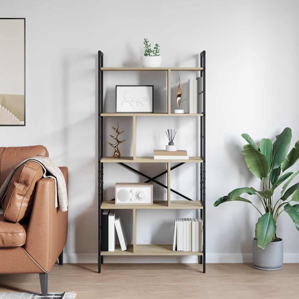 Ράφι Βιβλίων Δρύς Sonoma 75 x 30 x 156 εκ. Επεξεργασμένο ξύλο