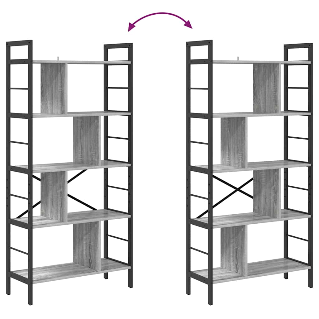 Ράφι Βιβλίων Γκρίζο Σονομα 75 x 30 x 156 εκ. Επεξεργασμένο ξύλο