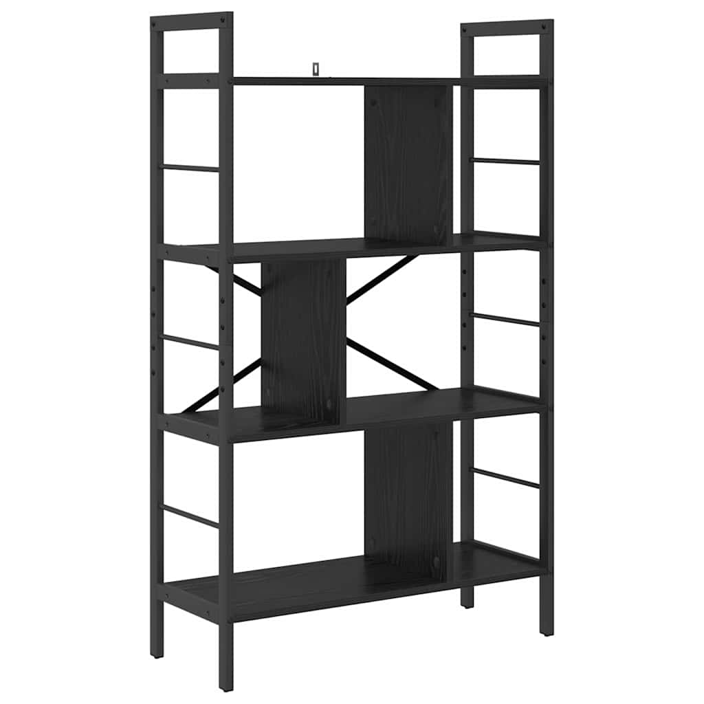 Ράφι Βιβλίων Μαύρη Οξυά 75 x 30 x 123,5 εκ. Επεξεργασμένο ξύλο