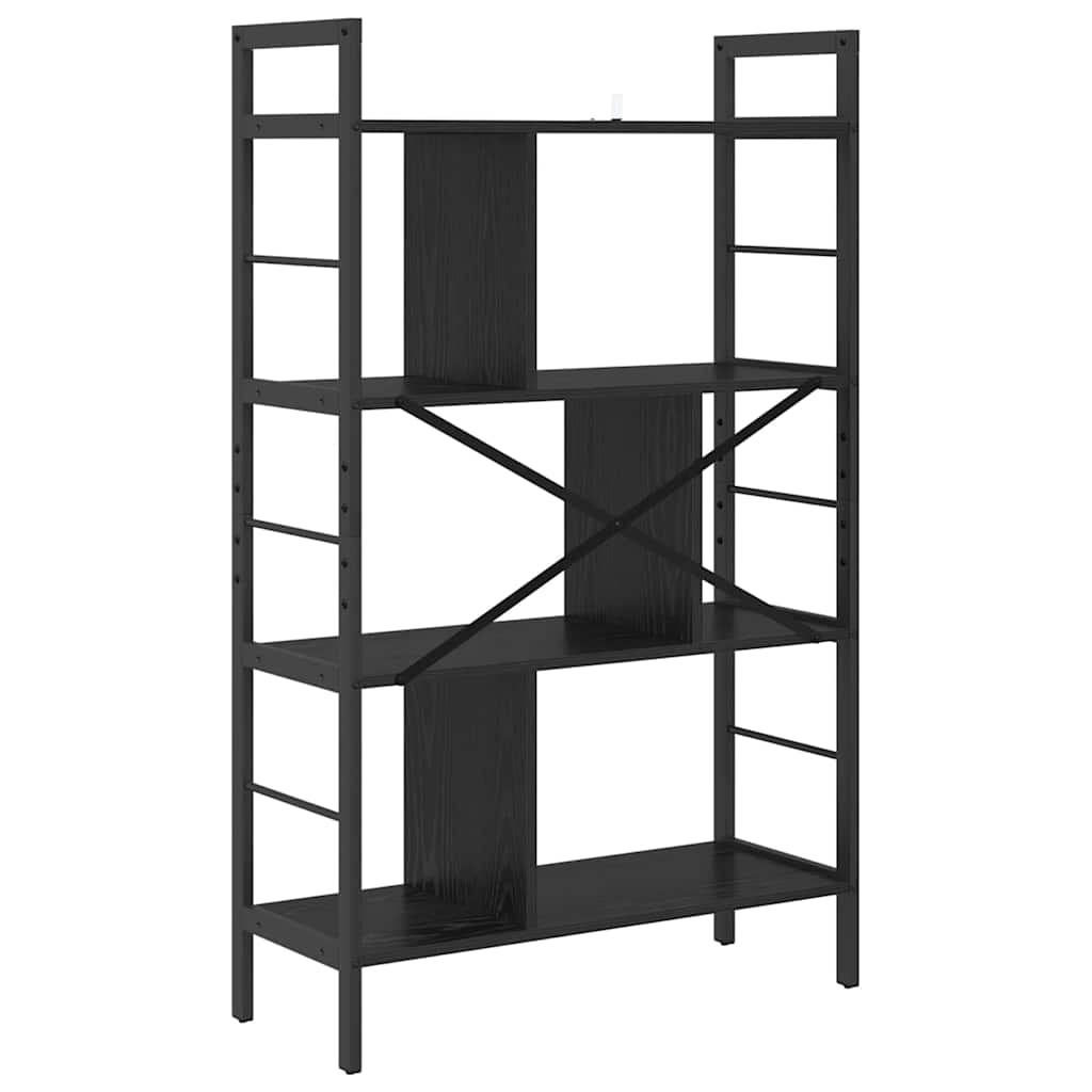 Ράφι Βιβλίων Μαύρη Οξυά 75 x 30 x 123,5 εκ. Επεξεργασμένο ξύλο