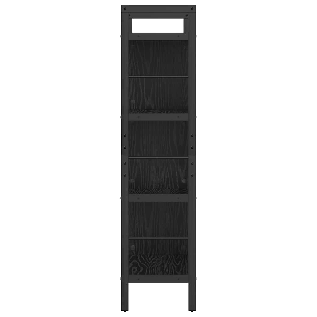 Ράφι Βιβλίων Μαύρη Οξυά 75 x 30 x 123,5 εκ. Επεξεργασμένο ξύλο