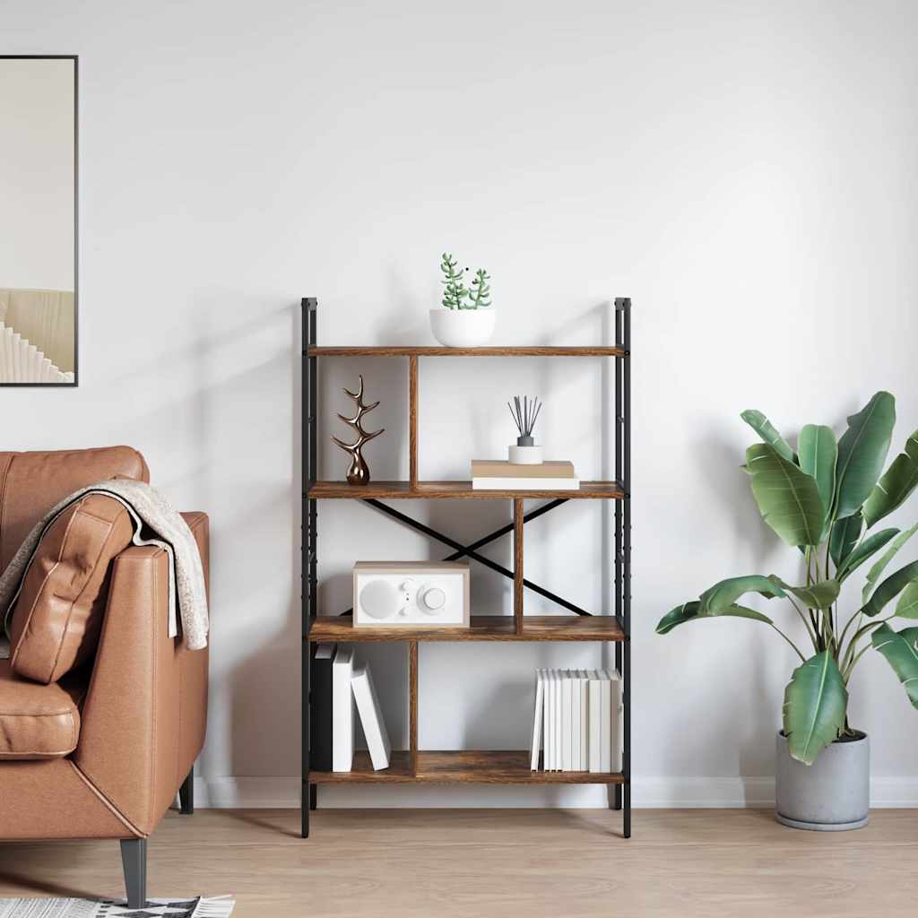 Ράφι Βιβλίων Καπνιστό Δρύς 75 x 30 x 123,5 εκ.