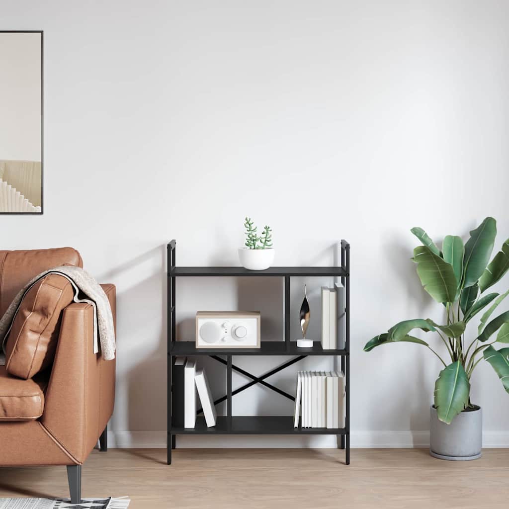 Ράφι Βιβλίων Μαύρη Οξυά 75 x 30 x 91 εκ. Επεξεργασμένο ξύλο - Pakobazaar