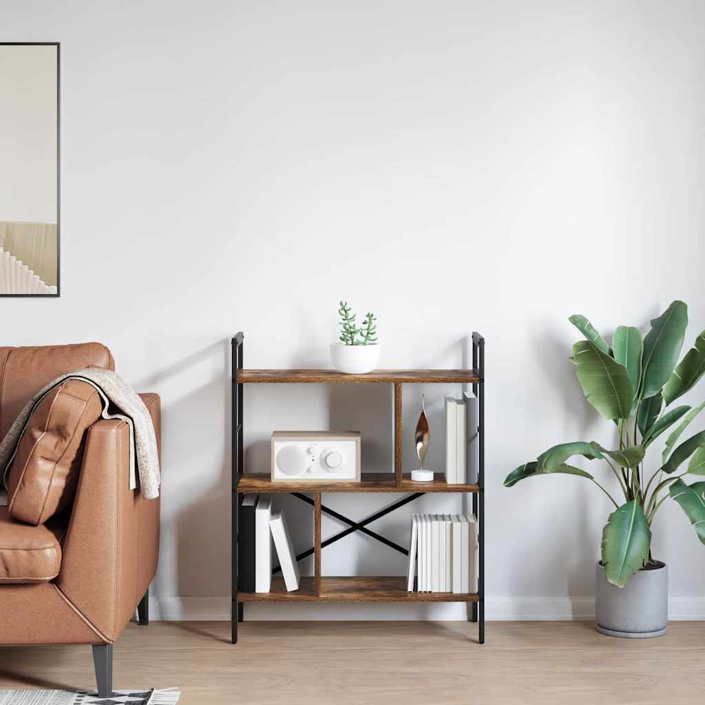 Ράφι Βιβλίων Καπνιστό Δρύς 75 x 30 x 91 εκ. Επεξεργασμένο ξύλο