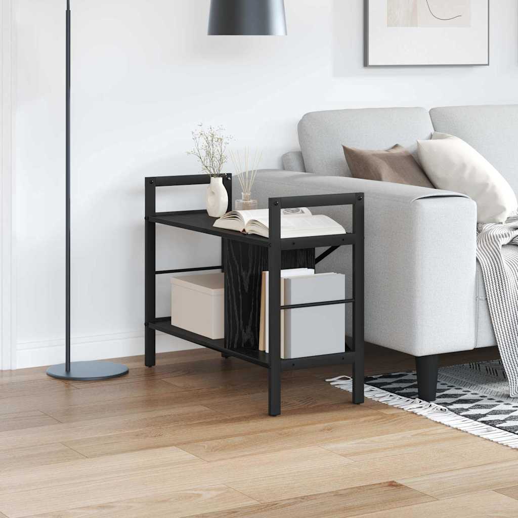 Ράφι Βιβλίων Μαύρη Οξυά 75 x 30 x 58,5 εκ. Επεξεργασμένο ξύλο