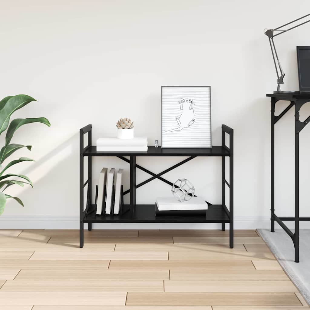Ράφι Βιβλίων Μαύρη Οξυά 75 x 30 x 58,5 εκ. Επεξεργασμένο ξύλο